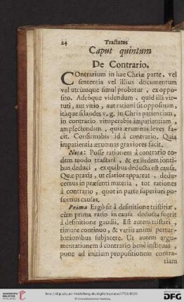 Caput Quintum: De Contrario