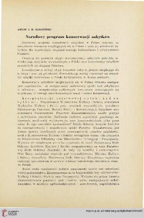 8: Narodowy program konserwacji zabytków