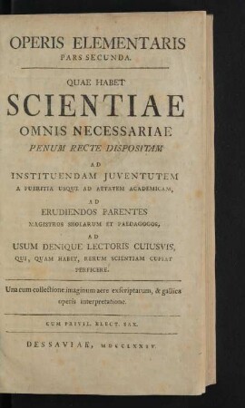 Ps. 2: Operis Elementaris Pars Secunda