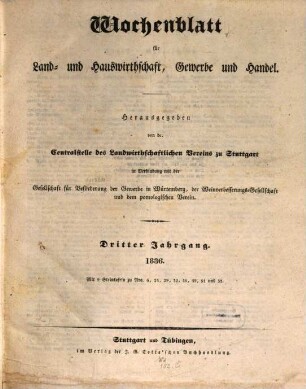 Wochenblatt für Land- und Hauswirthschaft, Gewerbe und Handel, 3. 1836