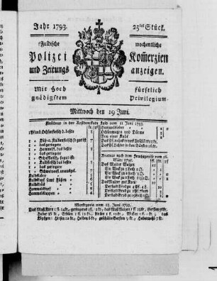 25tes Stück., Ausgabe vom 19. Juni 1793