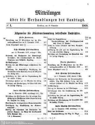 Allgemeine die Ständeversammlung betreffende Nachrichten