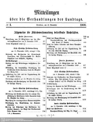 Allgemeine die Ständeversammlung betreffende Nachrichten