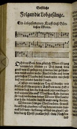 Folgen die Lobgesänge.