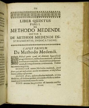 Sectio I. De Methodi Medendi Instrumento, Indicatione.