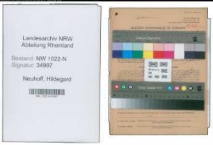 Entnazifizierung Hildegard Neuhoff , geb. 25.01.1911 (Geschaeftsfuehrerin)