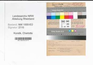Entnazifizierung Charlotte Korstik, geb. 21.10.1890 (Lehrerin)