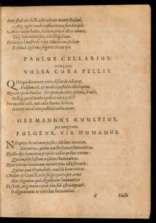 Paulus Cellarius ...