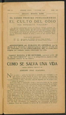 1922006255: Como se salva una vida