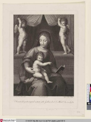 [Madonna mit dem Kind und zwei Putten, die ein Schamtuch tragen]