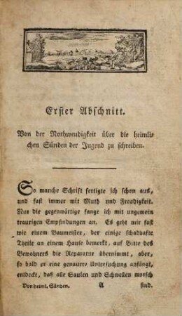 Über die heimlichen Sünden der Jugend