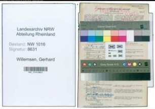 Entnazifizierung Gerhard Willemsen , geb. 20.09.1899 (Justizangestellter)