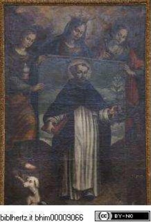 Das Porträt des heiligen Dominikus wird einem Dominikanermönch in Soriano übergeben