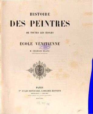 Histoire des peintres de toutes les écoles, 6. École vénitienne