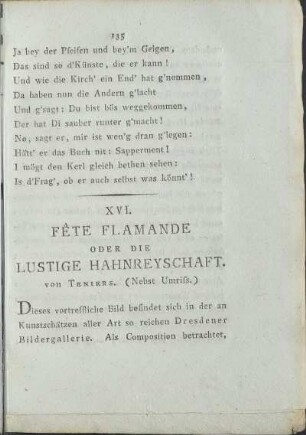 XVI. Fête Flamande oder die lustige Hahnreyschaft