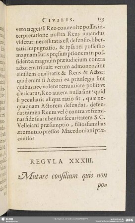 Regula XXXIII. Mutare consilium quis non potest in alterius detrimentum