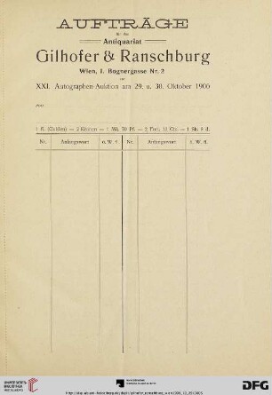Auftragsliste