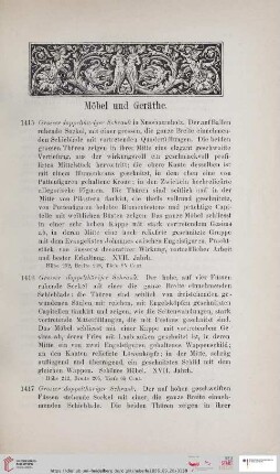 Möbel und Geräthe (Nr. 1415 - 1545)