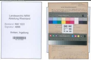 Entnazifizierung Ingeborg Ihnken , geb. 29.08.1907 ()