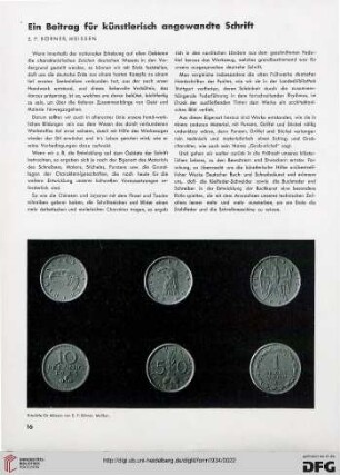 9: Ein Beitrag für künstlerisch angewandte Schrift