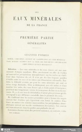 Première partie. Généralités