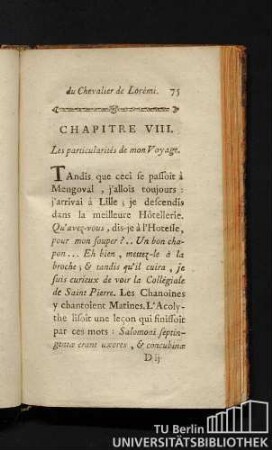 Chapitre VIII. Les particularités de mon Voyage.
