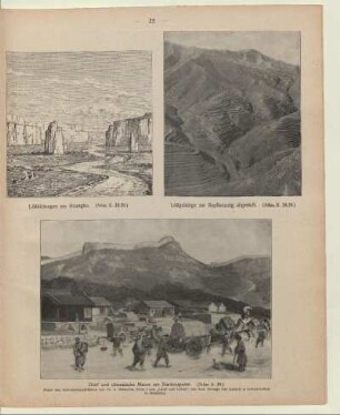 Dorf und chinesische Mauer am Nankoupasse