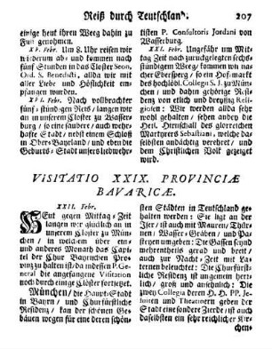 Visitatio XXIX. Provinciæ Bavaricæ