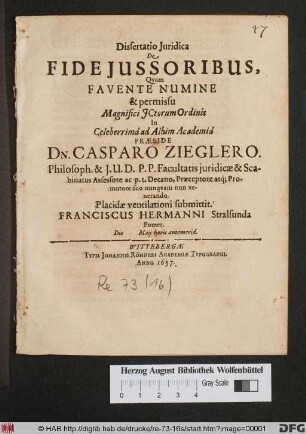 Dissertatio Iuridica De Fideiussoribus