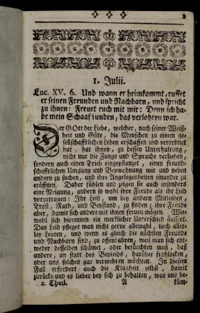 1. Julii. Luc. XV. 6. - 9. Julii. Sirach. XXIV. 41. 42.