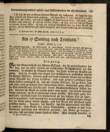 167-176, XLIX. Am 17. Sonnt. nach Trin.