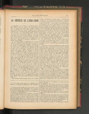 La Défense de l'Indo-Chine.