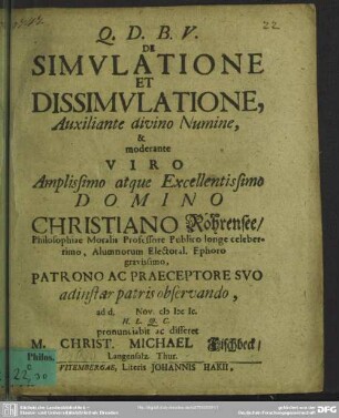 De simulatione et dissimulatione