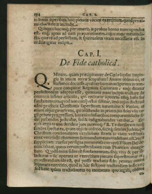 Cap. I. De Fide catholica.