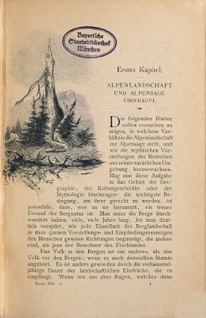Alpenlandschaft und Alpensage in den bayerischen Bergen