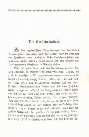 Die Verkehrsmittel.