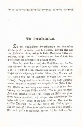 Die Verkehrsmittel.