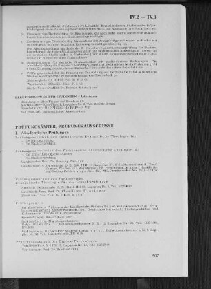 IV.3 Prüfungsämter, Prüfungsausschüsse