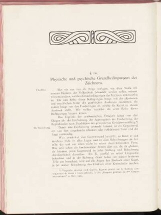 § 10. Physische und psychische Grundbedingungen des Zeichnens.