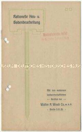 Landwirtschaftliche Maschinen der Firma Wood in USA