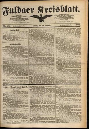 Ausgabe vom Freitag, den 30. Dezember 1904.