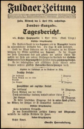 Ausgabe vom Mittwoch, den 05. April 1916.