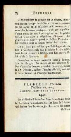 Frederic d'Austriche Troisième du nom, Trente-Neuvieme Empereur