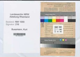 Entnazifizierung Kurt Bussmann, geb. 01.10.1901 (Steuersekretaer)