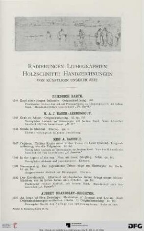 Radierungen – Lithographien – Holzschnitte – Handzeichnungen von Künstlern unserer Zeit (Nr. 1344-1782)