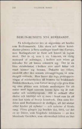 Berlin-Museets Nya Rembrandt.