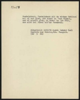 Fastelabend, Fastelabend mit de witten Schimmel,