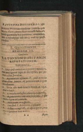 Membrum III. Continens Rationum Dubitandi Refutationem.