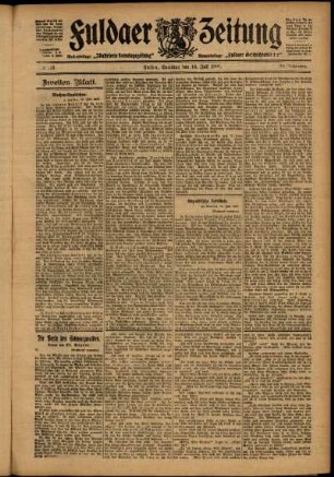 Zweite Ausgabe vom Samstag, den 13. Juli 1907.