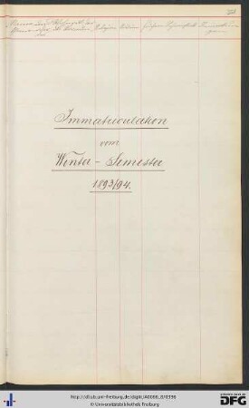 [fol. 351] Wintersemester 1893/94